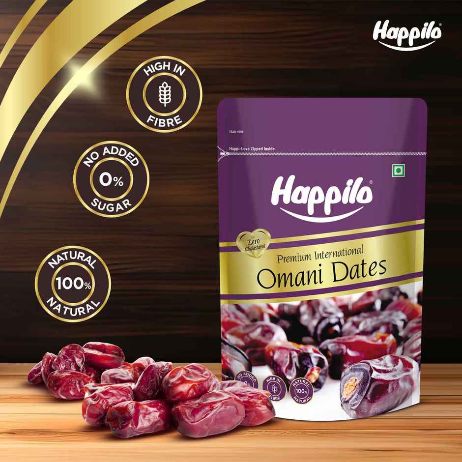 Happilo Premium Omani Dates|Naturally Sweet Khajur|No Added Sugar