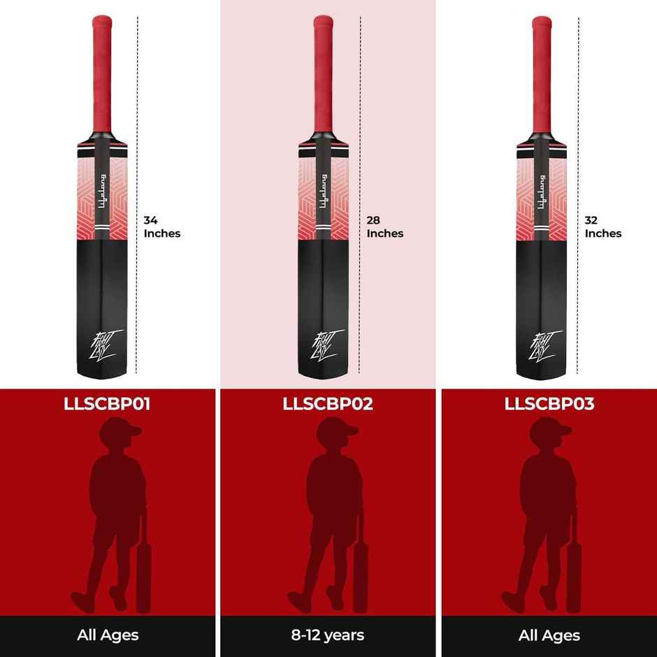 Lifelong 15+ years Plastic Cricket Bat 34 Inch | Black & Red