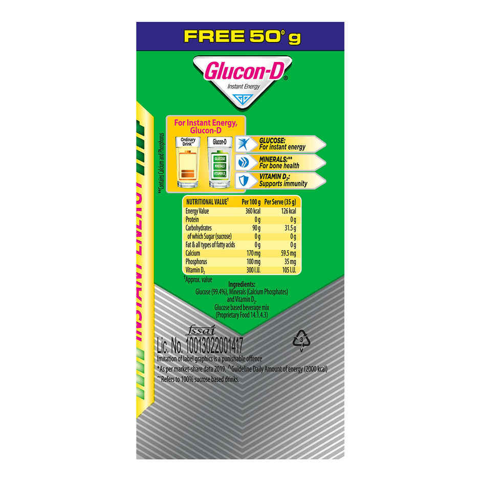 Glucon-D Regular with 3 Benefits of Energy, Recovery, and Immunity