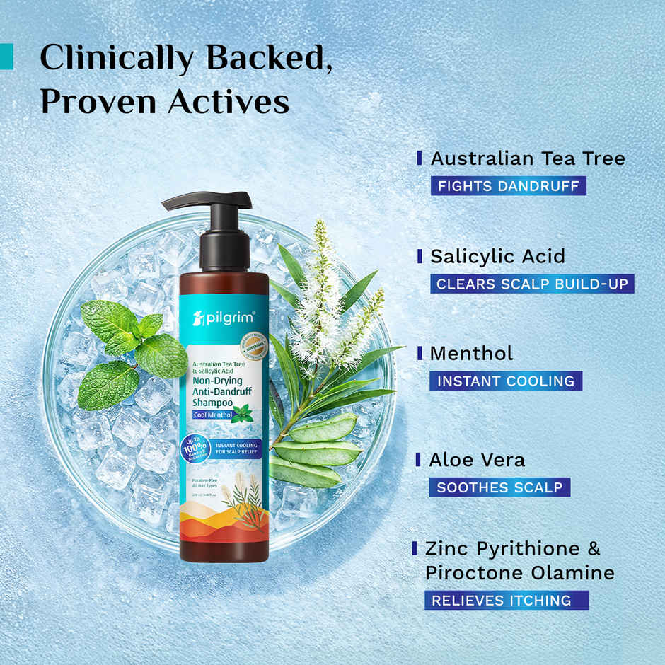 Pilgrim Australian Tea Tree & Salicylic Acid Non-Drying Cooling Anti-Dandruff Shampoo