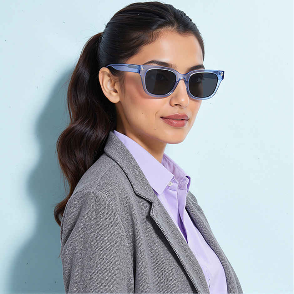 John Jacobs By Lenskart Unisex Metal Sunglasses | Blue - M