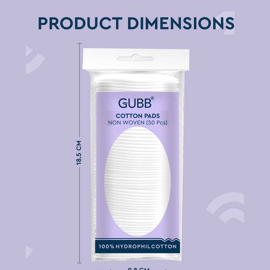 GUBB Cotton Pads Non Woven | Pack Of 50