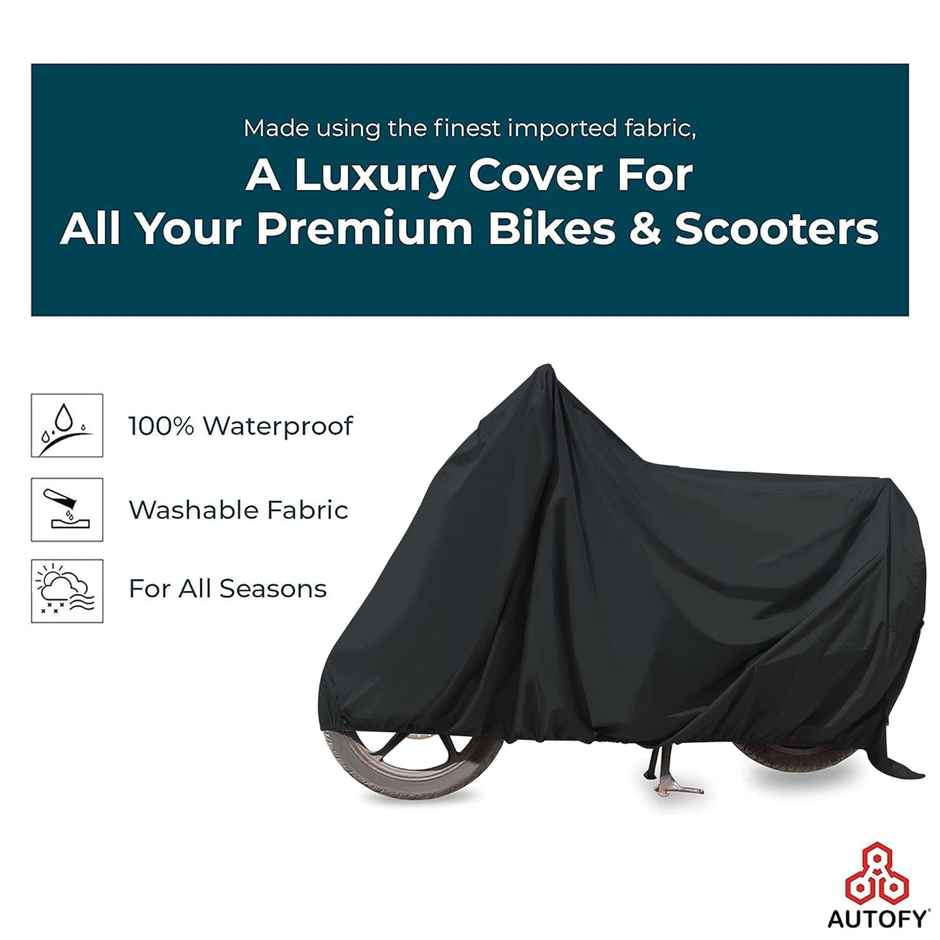 Autofy Glory 100% | Tested Waterproof Bike Body Cover For All Scooter Scooty Activa Size - Black