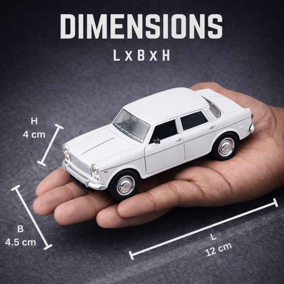 Race n Roll Light & Sound Retro Sedan Toy Car Pull back Vehicle Fia White