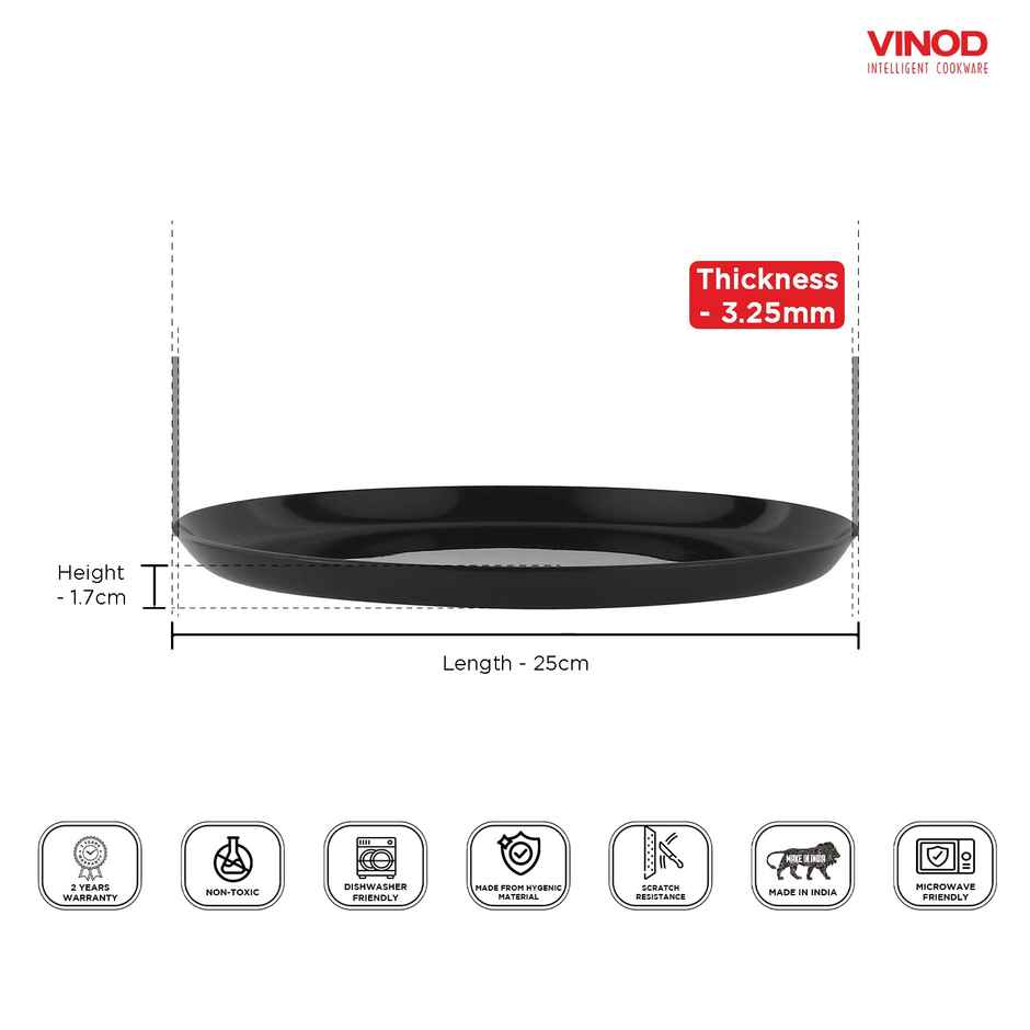 Vinod Hard Anodized Microwave Tawa- 25 Cm