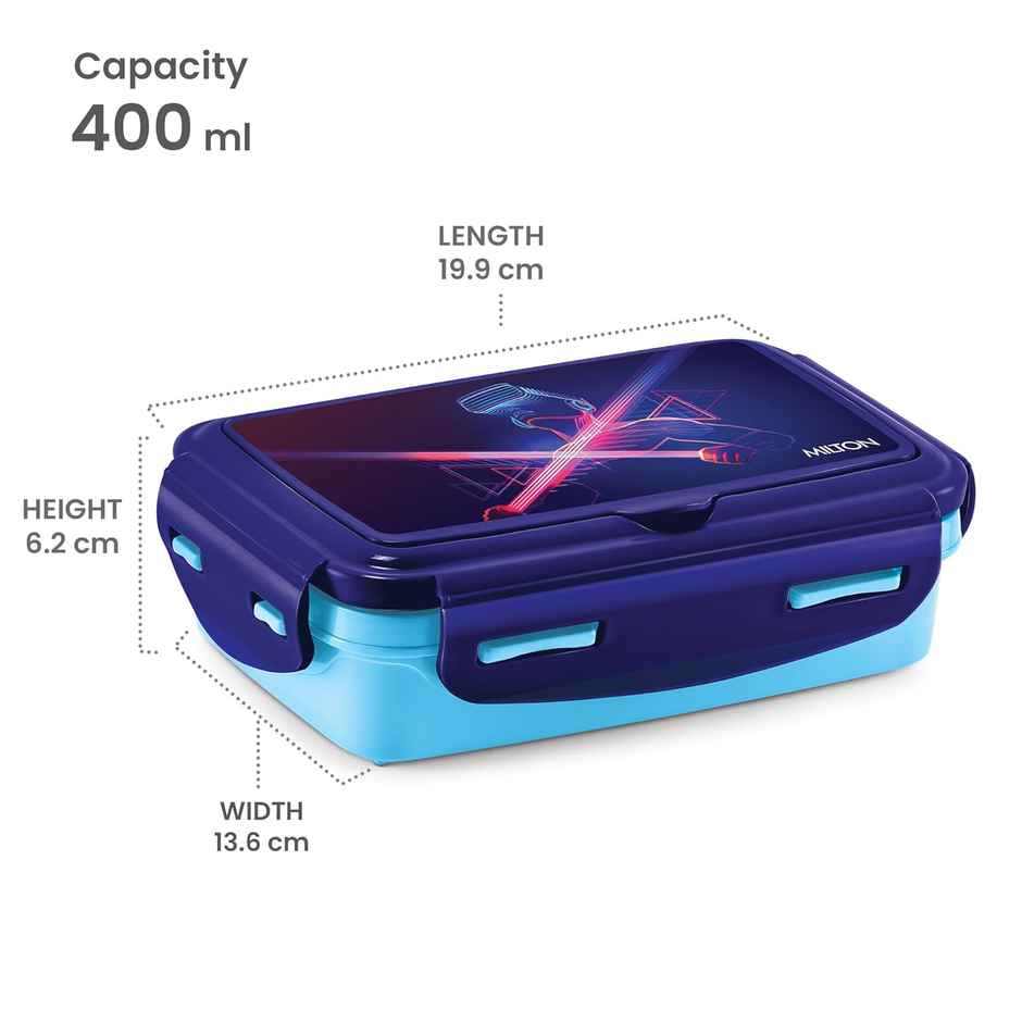 MiLiteron Flavour Small Inner Stainless Steel Tiffin Box | 400 ml | Blue