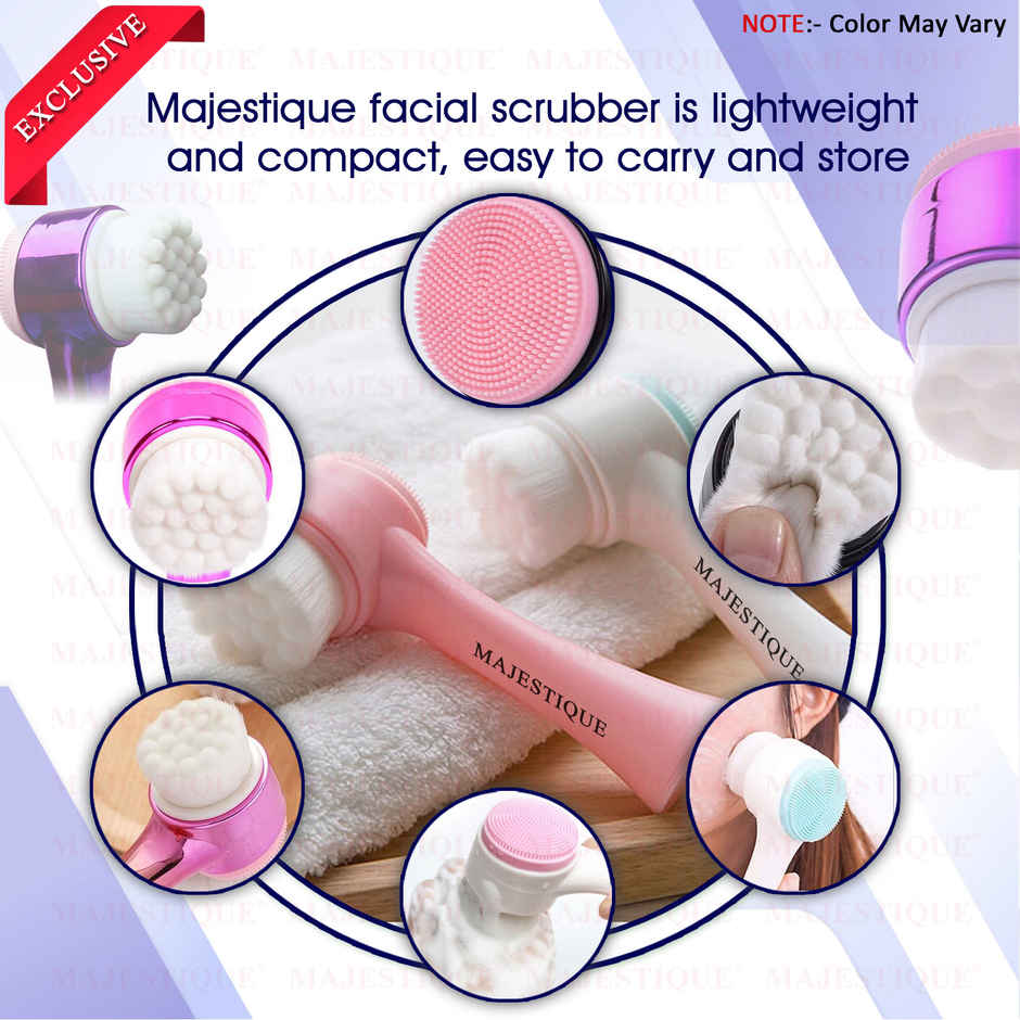 Majestique Face Exfoliator FC3 Facial Wash Massage Brush | Color May Vary