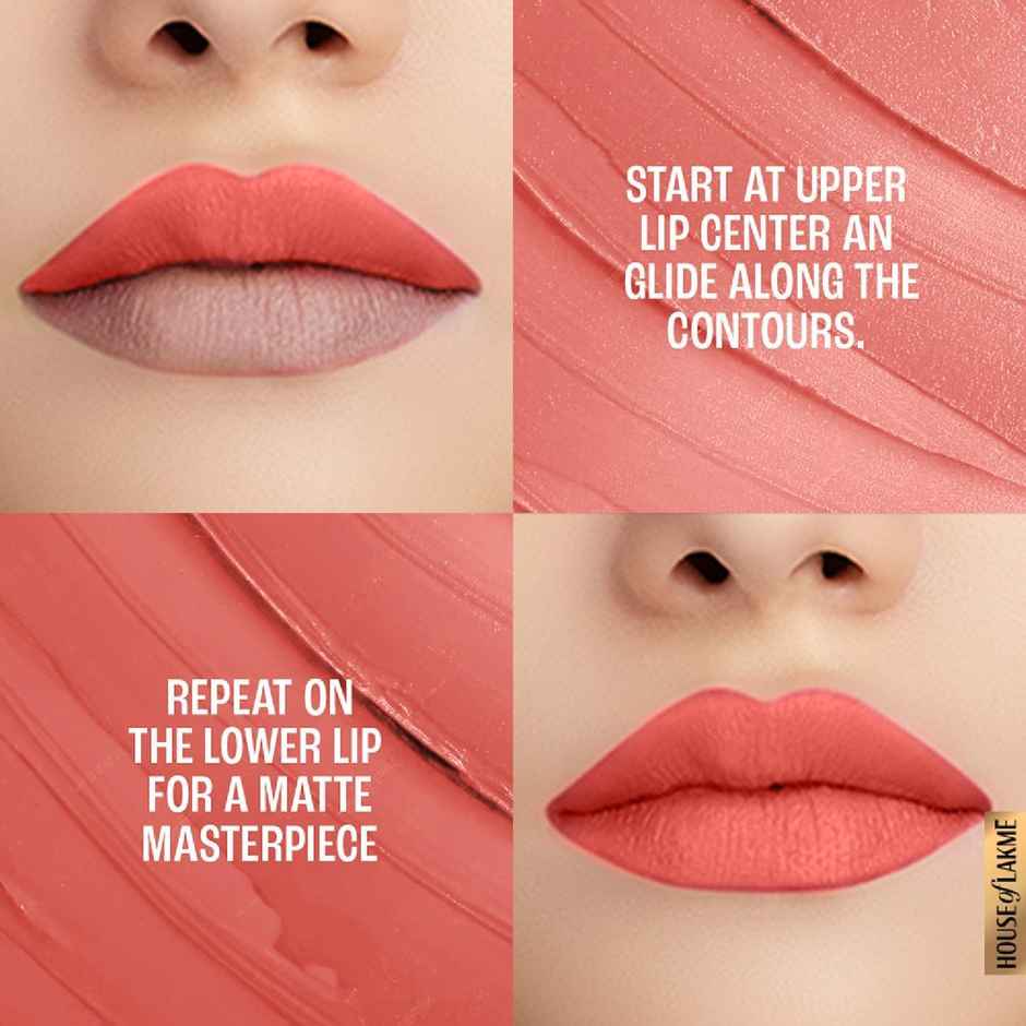 Lakme 9to5 Powerplay Priming Matte Lipstick, Lasts 16hrs, Coral Date
