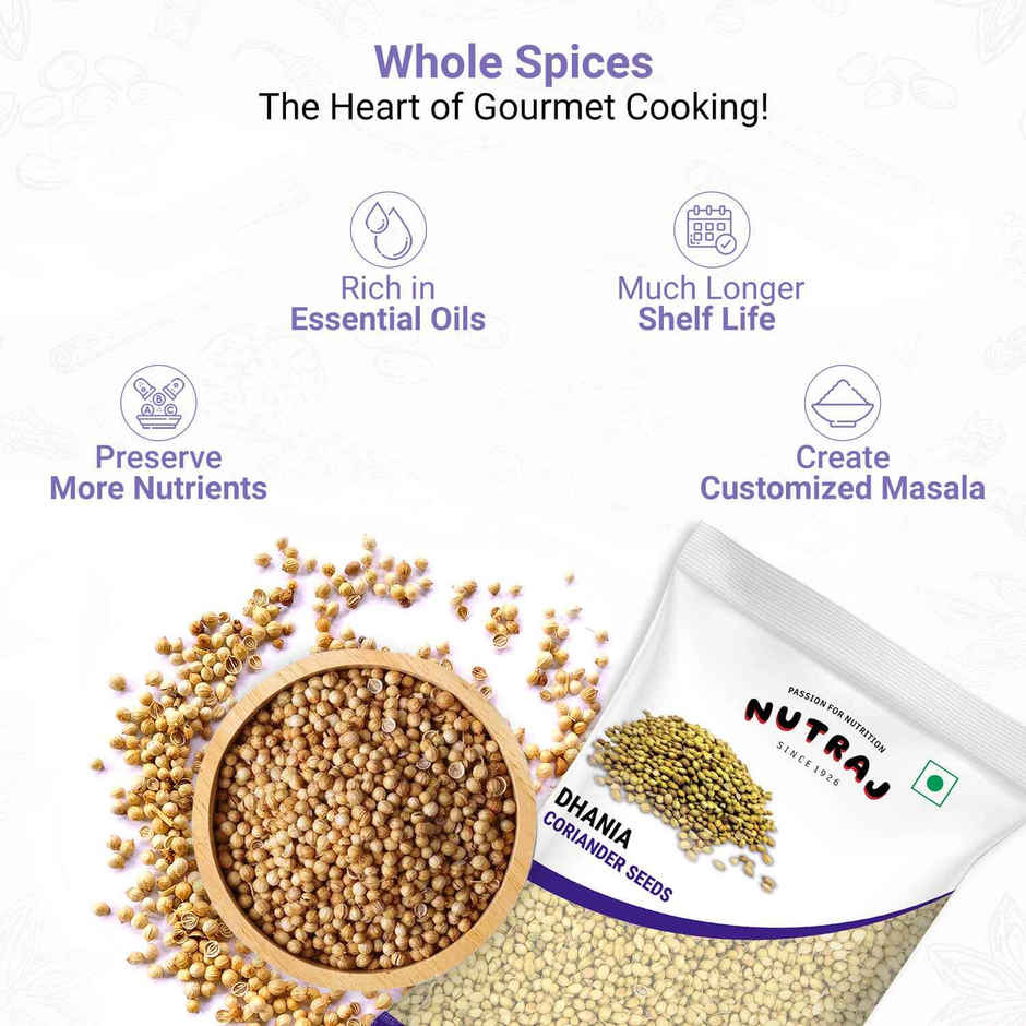 Nutraj Classic Dhania | Coriander Seeds | Pouch