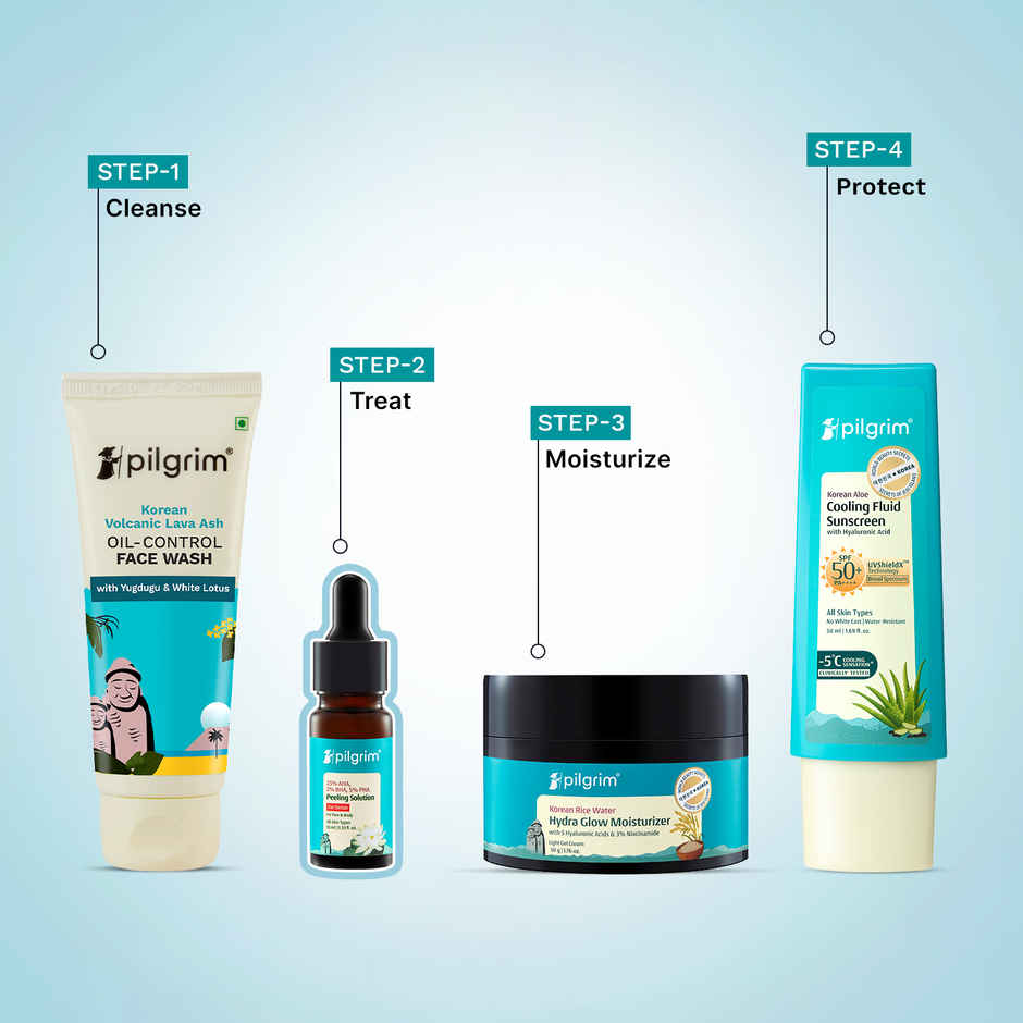 Pilgrim 25% AHA, 2% BHA, 5% PHA Peeling Solution Exfoliates Dead Skin & Reduces Blemishes