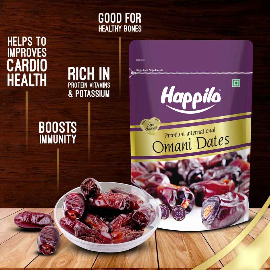 Happilo Premium Omani Dates|Naturally Sweet Khajur|No Added Sugar