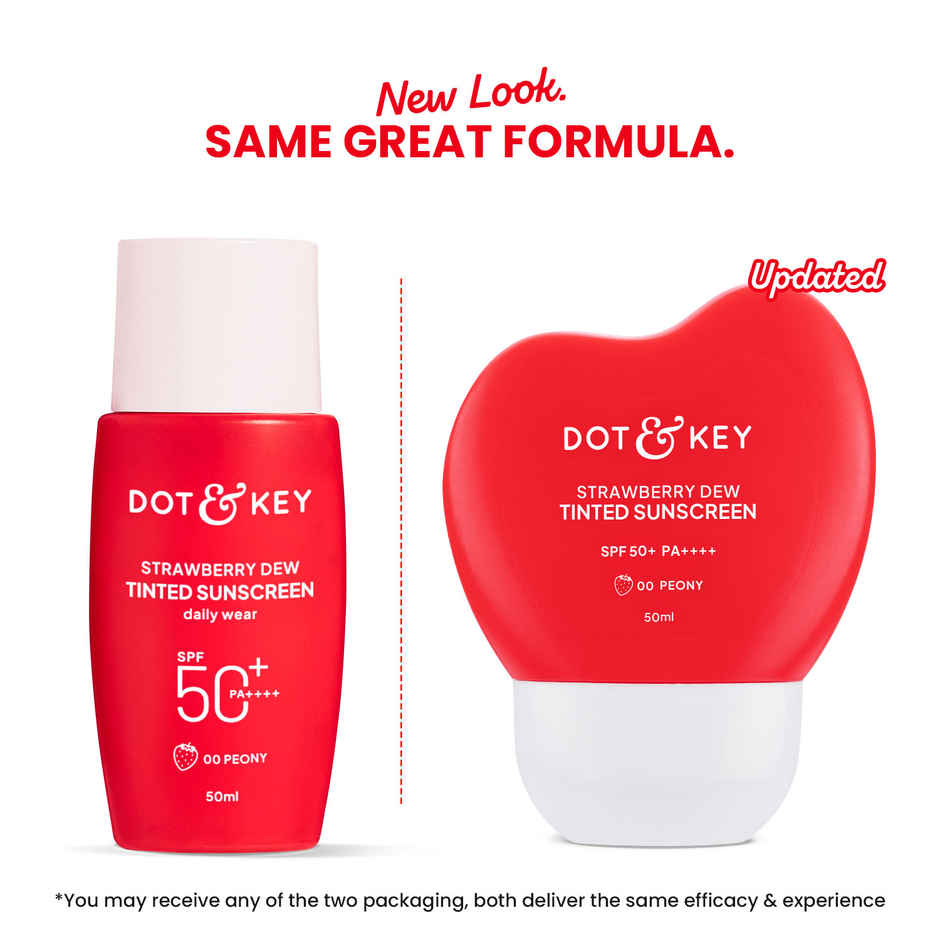 Dot & Key Strawberry Dew Tinted Sunscreen | In-Vivo Tested SPF 50+ PA++++ | 00 Peony