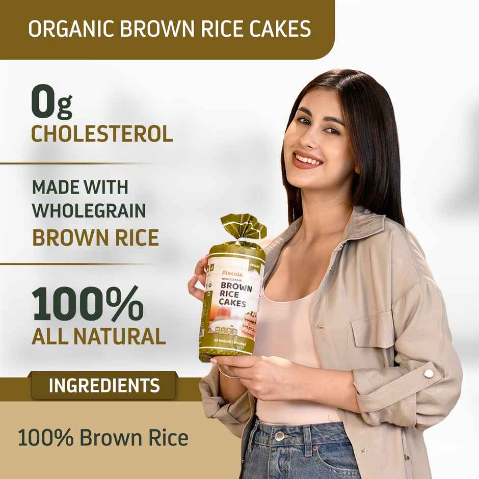 Pintola Organic Wholegrain Brown Rice Cakes Unsalted | Snack Essential