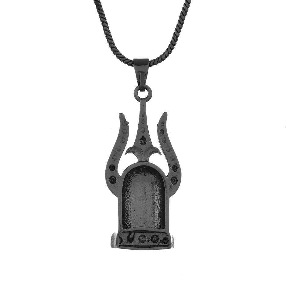 Voylla | Eclipse Divine Trishul Shivling Black Mens Pendant