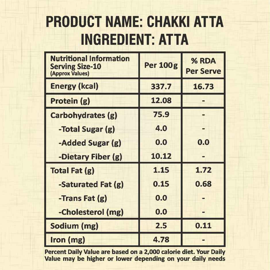 Rajdhani Chakki Fresh Atta | 100% Atta, 0% Maida