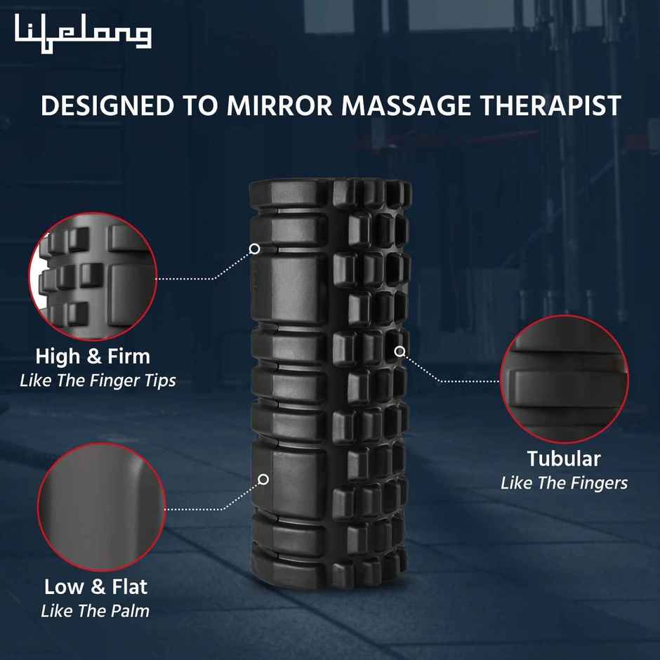 Lifelong High-Density Foam Roller for Back Pain Relief & Exercise | Black
