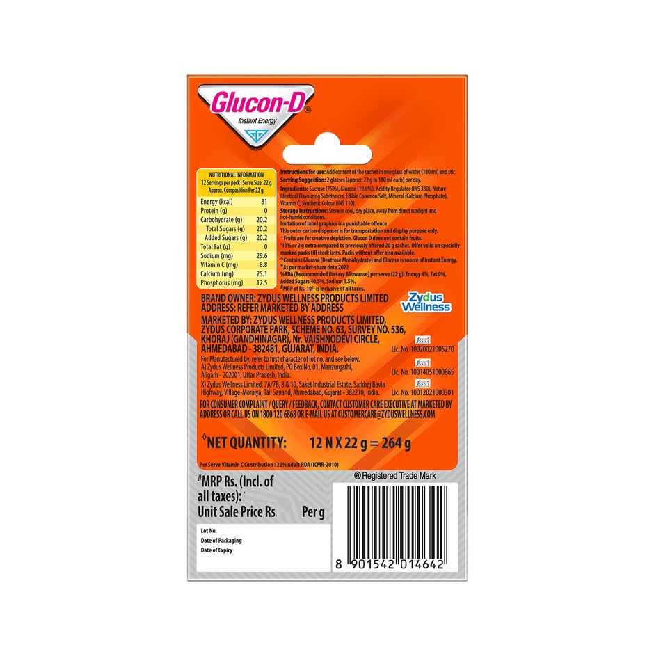 Glucon D Tangy Orange Instant Powder Mix
