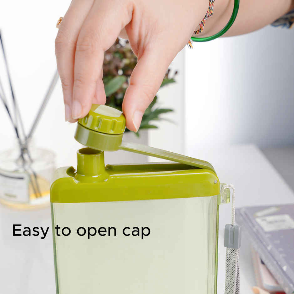 Nayasa Zelda Plastic Notebook Style BPA Free Water Bottle | 550 ml | Green