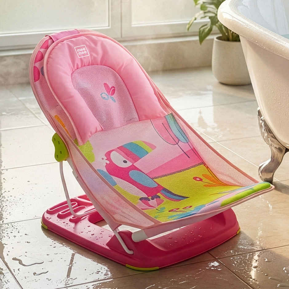 Mee Mee Newborn Baby Bather Bath Chair for Newborns and Infants | 0-12 Months | Pink