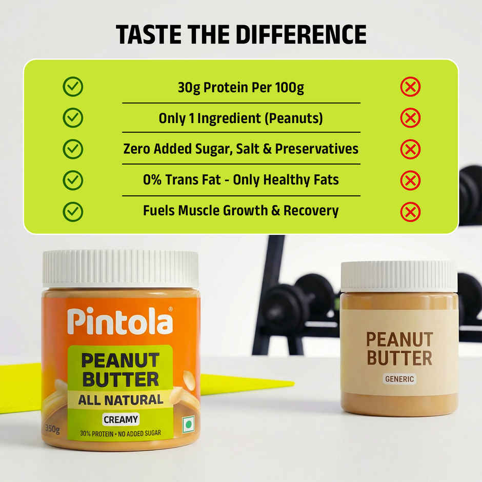 Pintola All Natural Peanut Butter Creamy | Unsweetened