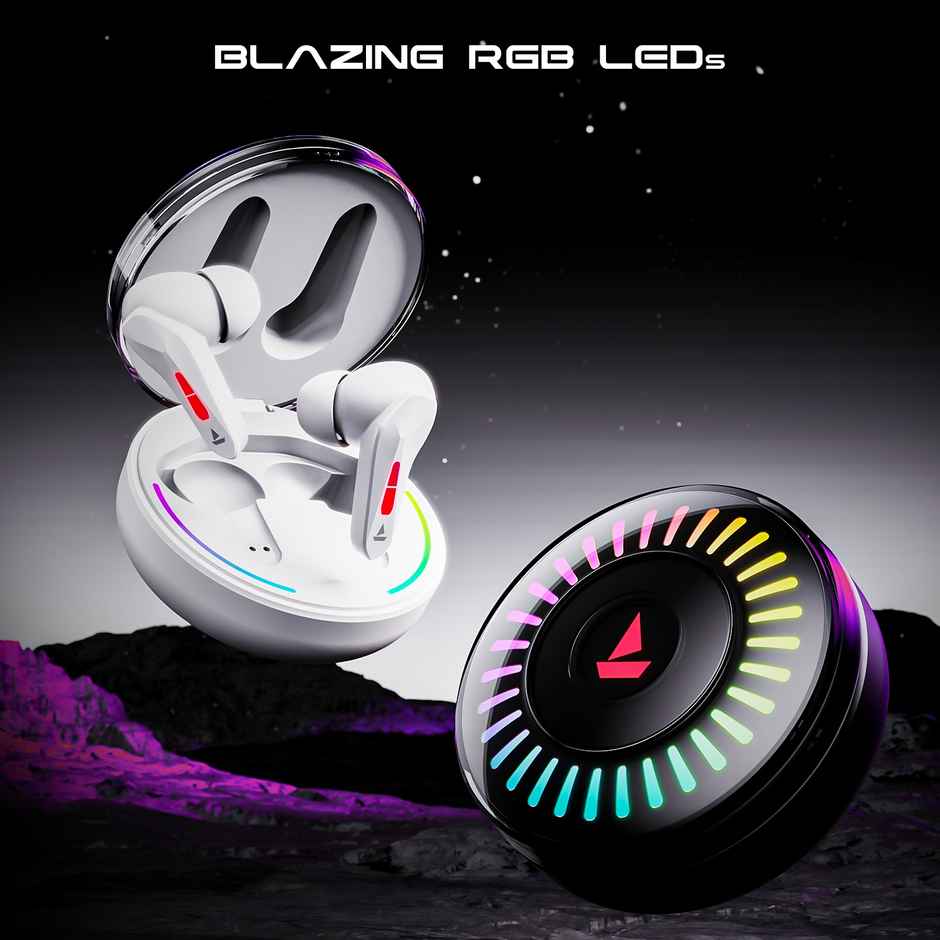 boAt Immortal 201 TWS Earbuds with 40 hrs Playtime,40 ms Low Latency BEAST Mode,RGB LED - Black Sabre