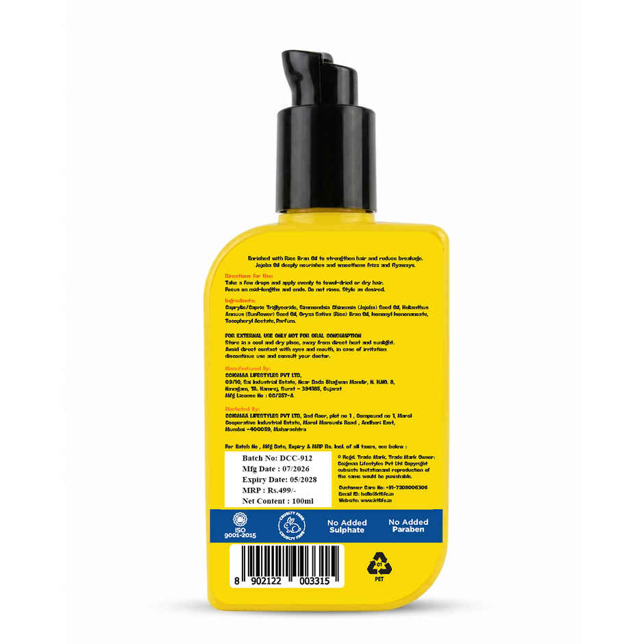 KT Kids Hair Leave In Serum (Rice Bran Oil & Jojoba) 1 Pack