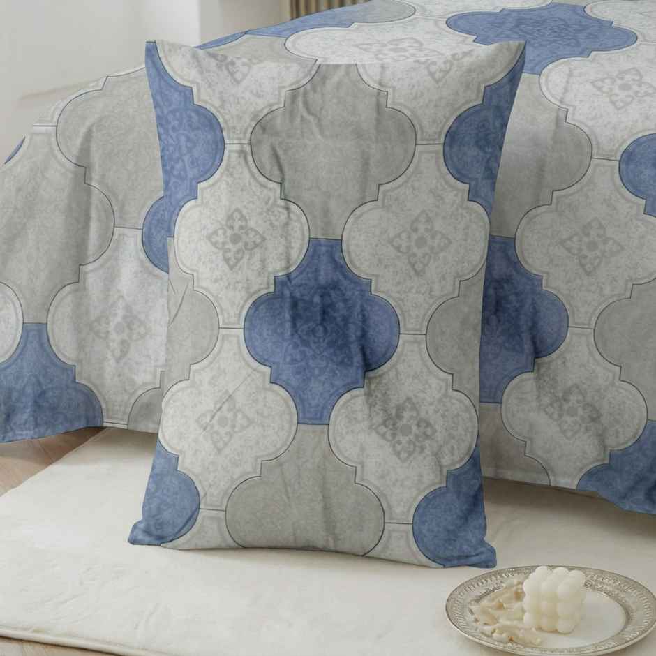 Status Crown Superfine Microfiber Queen Bedsheet | Urban Mosaic | 220 x 250 cm