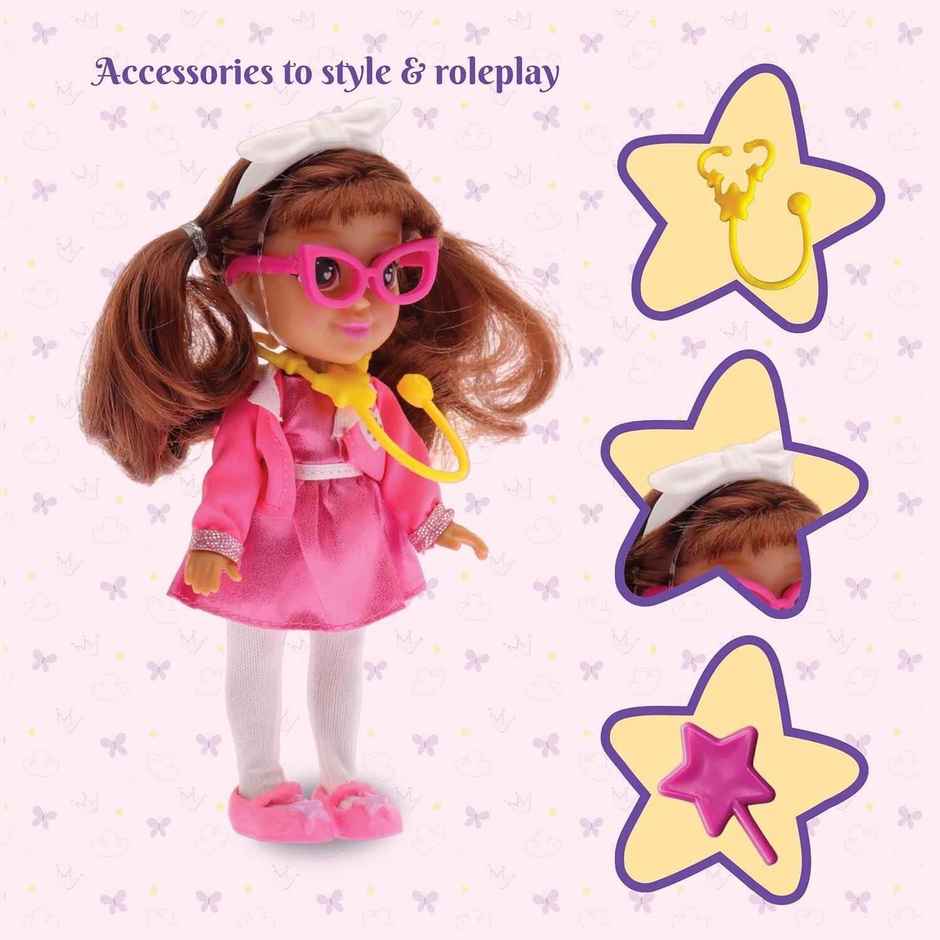 Li'l Diva Doctor Cassie 6 Inch Preschool Doll - Kids Roleplay Toy & Birthday Gift