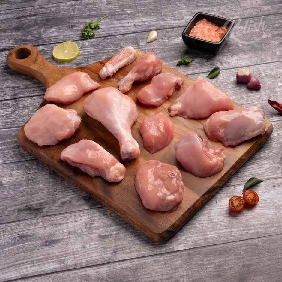 Relish Chicken Curry Cut Without Skin | Energy - 165 kcal | Protein - 23 g / 100 g | Combo