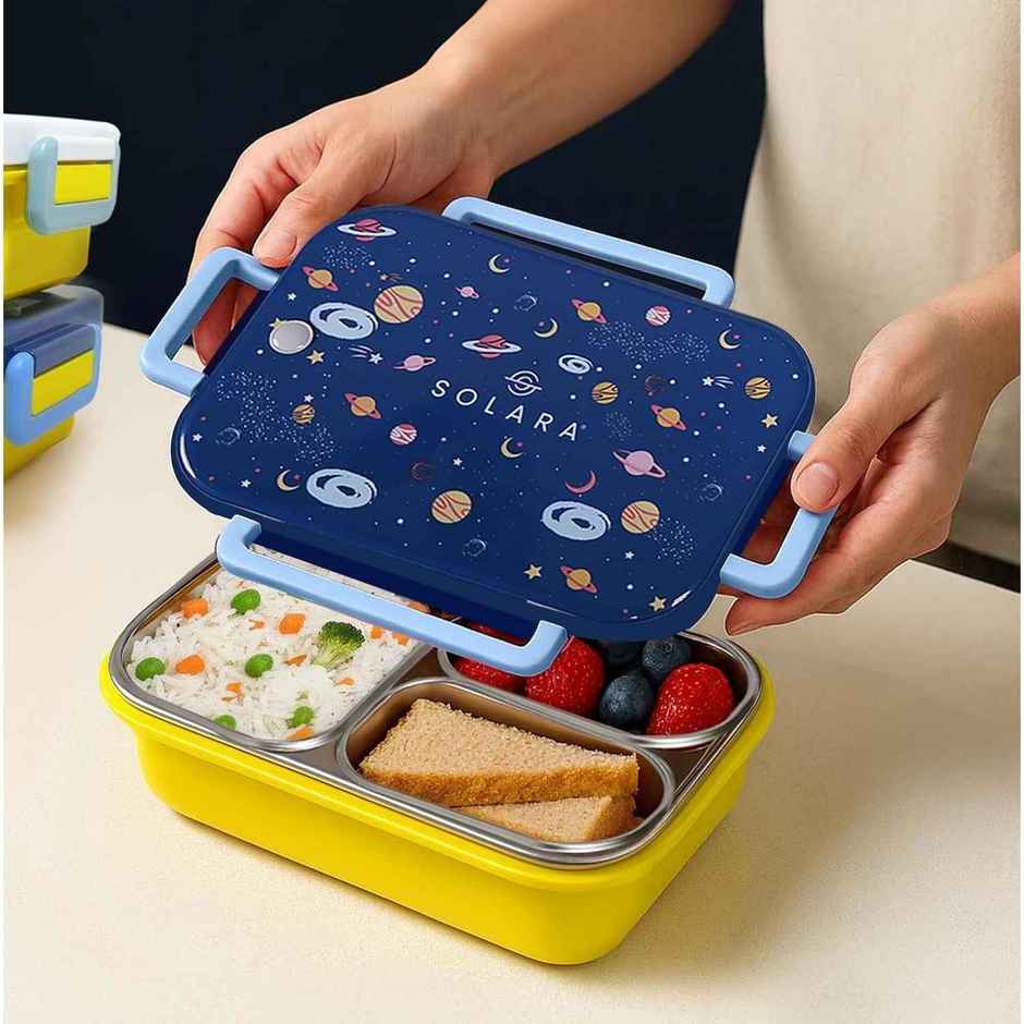 SOLARA Premium Stainless Steel Lunch Box for Kids, Leak Proof | Tiffin Box for Boys & Girls | Galaxy