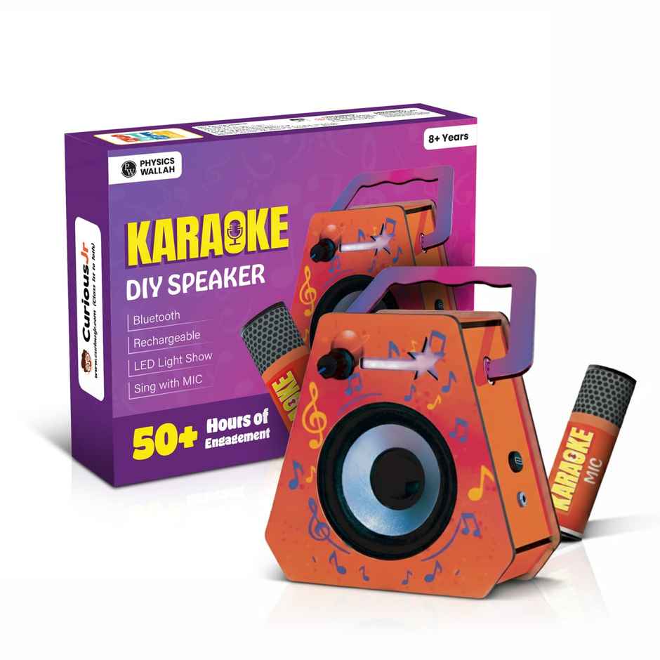 Physics Wallah DIY Karaoke Speaker Kit for Kids | STEM Educational Bluetooth Speaker with Mic