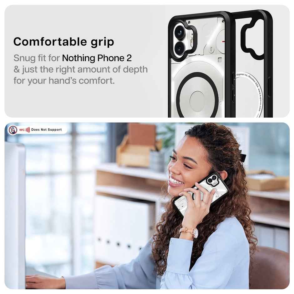 Kapaver Nothing Phone 2 Back Cover Case | Mag X - Black