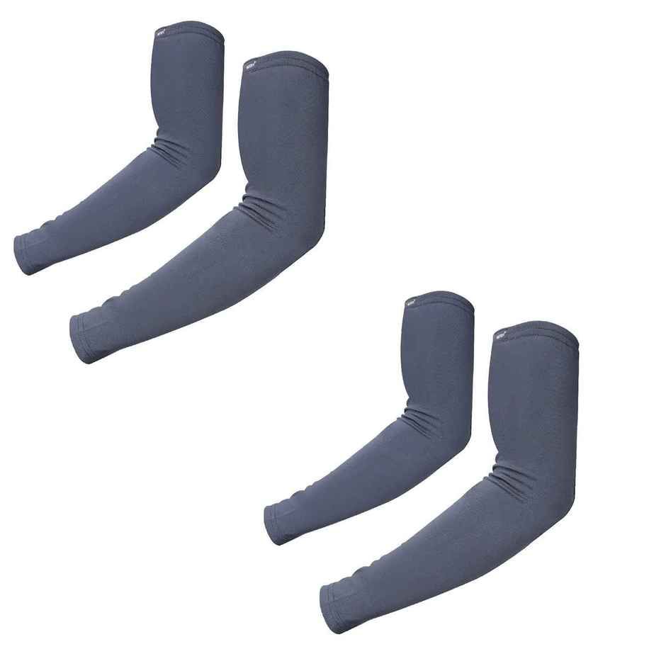 Autofy Pro-Fit 240 Gsm Unisex Arm Sleeves Uv Protection All Weather Use | Pack Of 2 / 4 Pcs | Grey