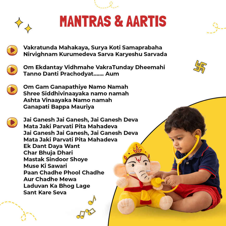 Panda's Box Mantra Chanting Baby Ganesha | Medium - 30 cm