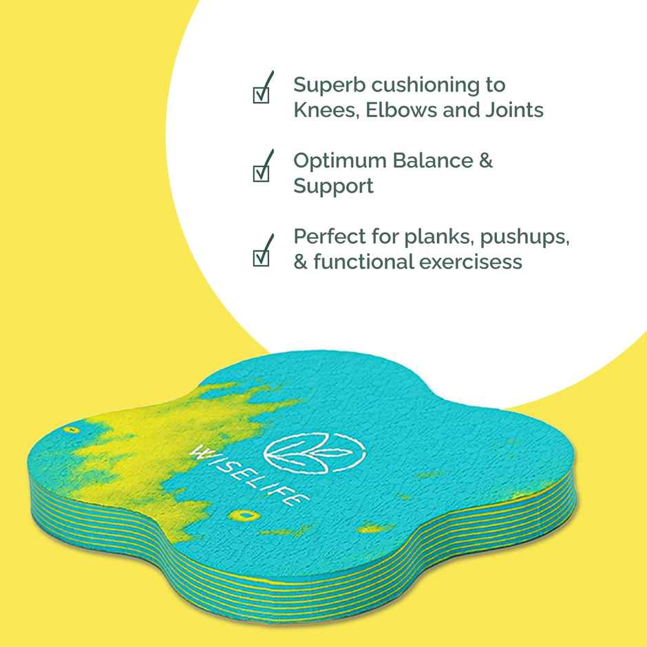 Wiselife 16mm Knee & Elbow Cushion Pad - Aqua Yellow (Set of 2)