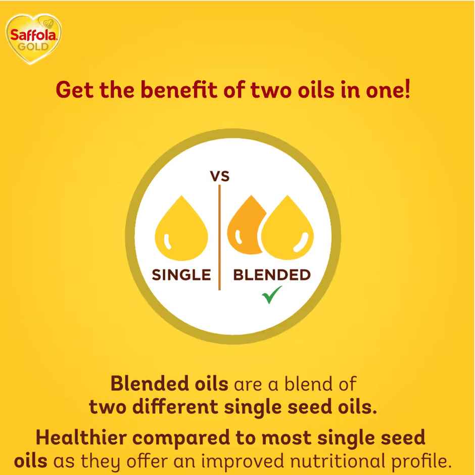 Saffola Gold Refined Cooking Oil | Balance Of Good Fats | Triple Anti-Oxidant System