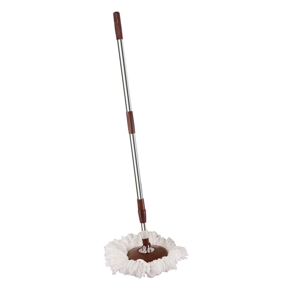 Cello Deluxe Spin Mop Bucket Max Clean with Soap Dispenser, Beige