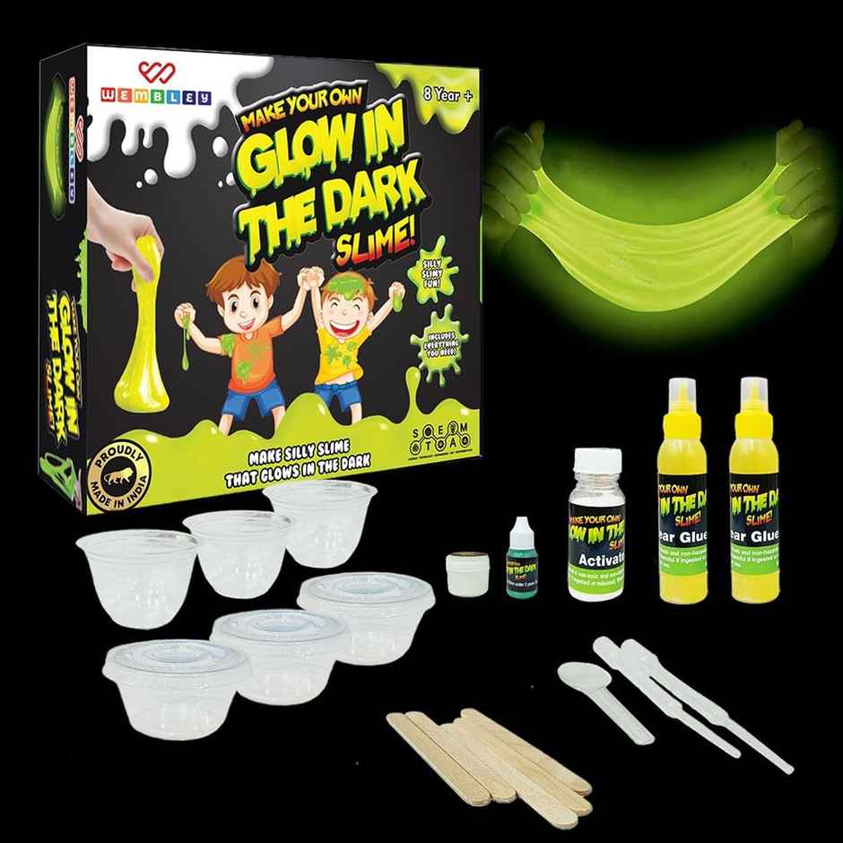 Wembley Slime Kit - Glow In The Dark Diy Slime Maker Set For Kids Craft Activity Kit