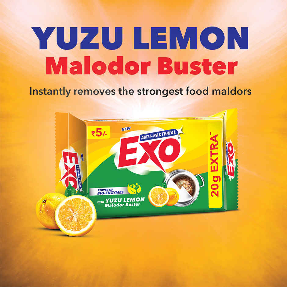 Exo Anti Bacterial Dishwash Bar|Yuzu Lemon for Malodor Buster & Power of Bio-Enzymes