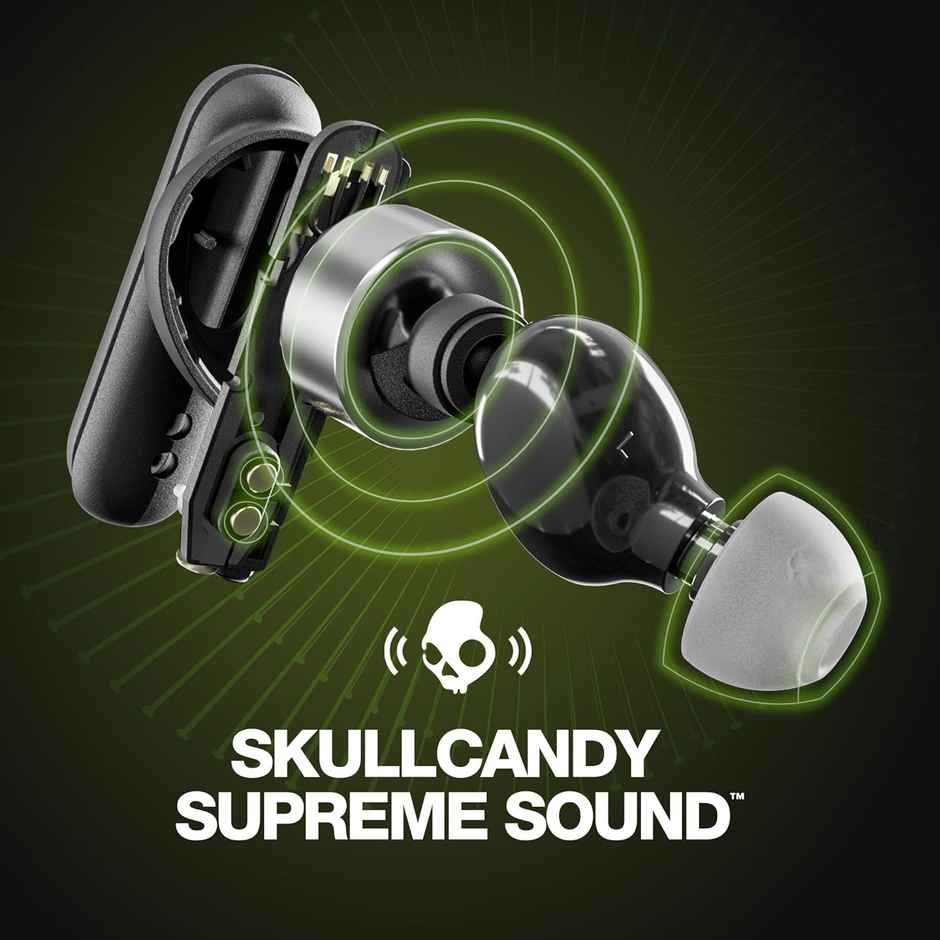 Skullcandy Smokin Bud In-Ear Wireless Earbuds,20 Hr Battery,Works With Bluetooth Devices - Black