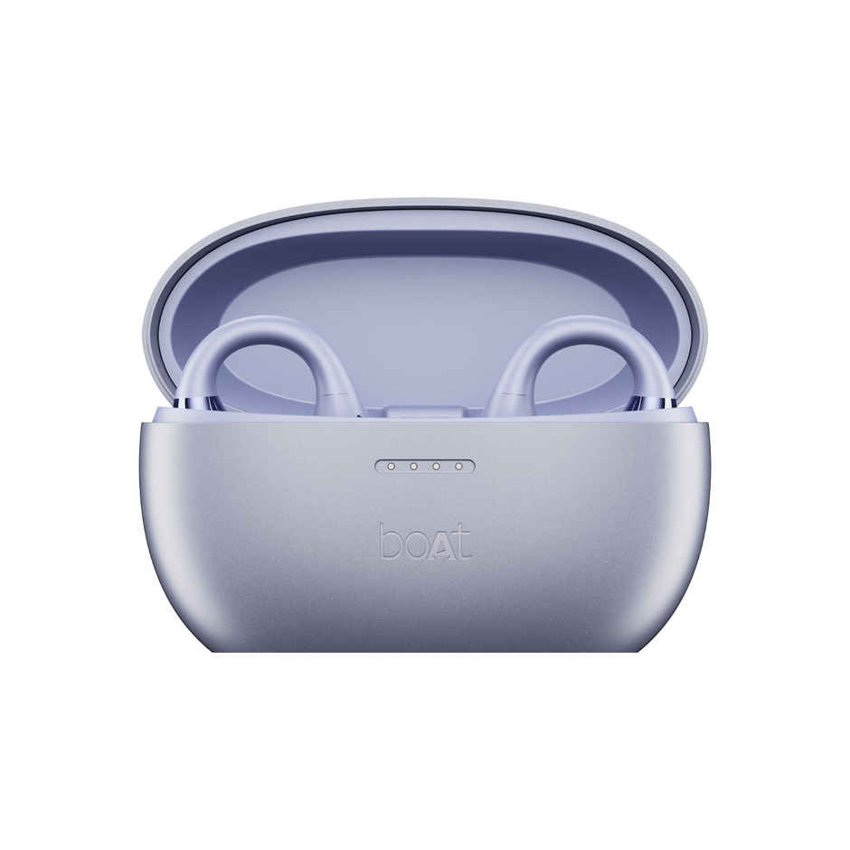 boAt Airdopes Loop TWS Earbuds w/ Air Conduction Technology, Clip-On Fit, 50H (Lavender Mist)