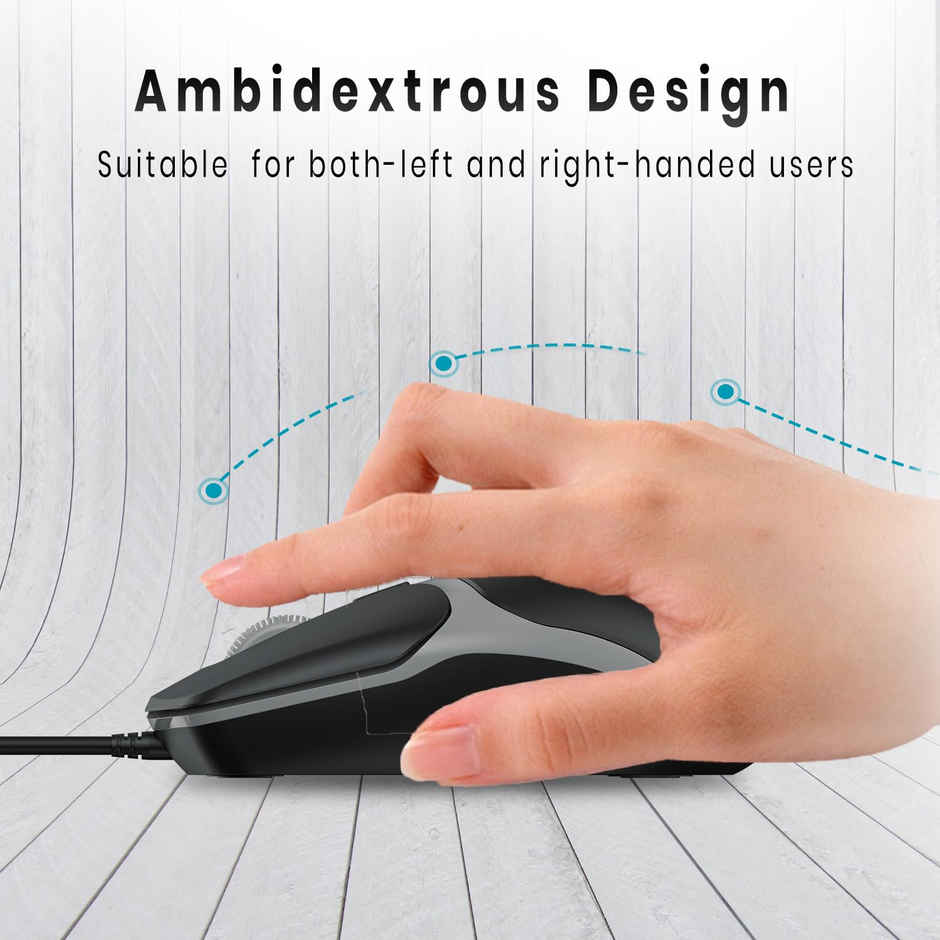 Portronics Toad 103 Wired Optical Mouse | Black