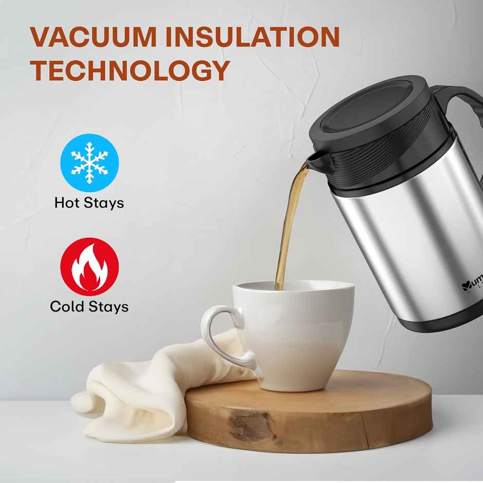 Mumma's Life Insulated Steel Flask | 1.2 L | Hot & Cold | High Grade Stainless Steel