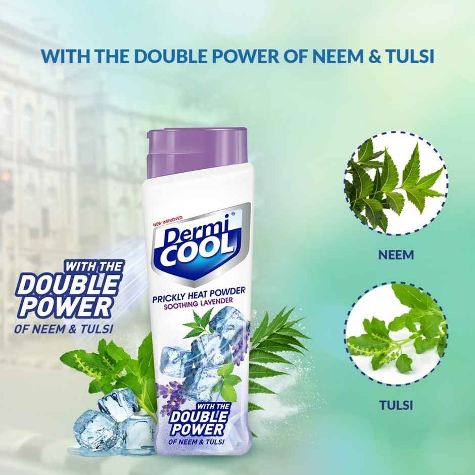 Dermicool Prickly Heat Powder Soothing Lavender + Dermicool Free