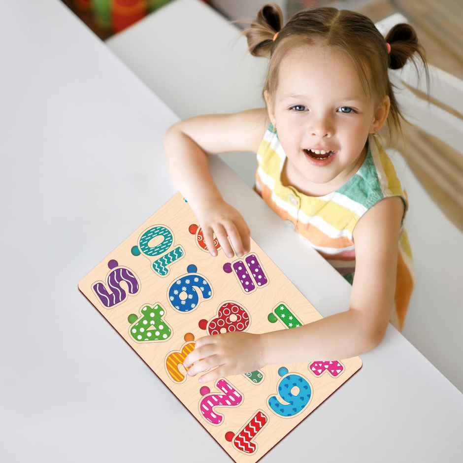 Webby Wooden Counting Numbers Montessori Educational Pre-School Puzzle Toy
