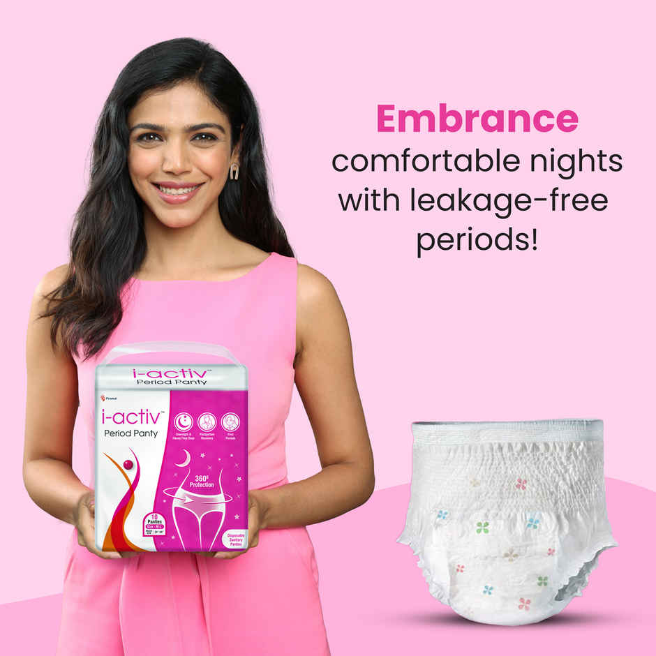 i-activ Period Panty For Girls & Women | M-L | Disposable Period Panties For Women