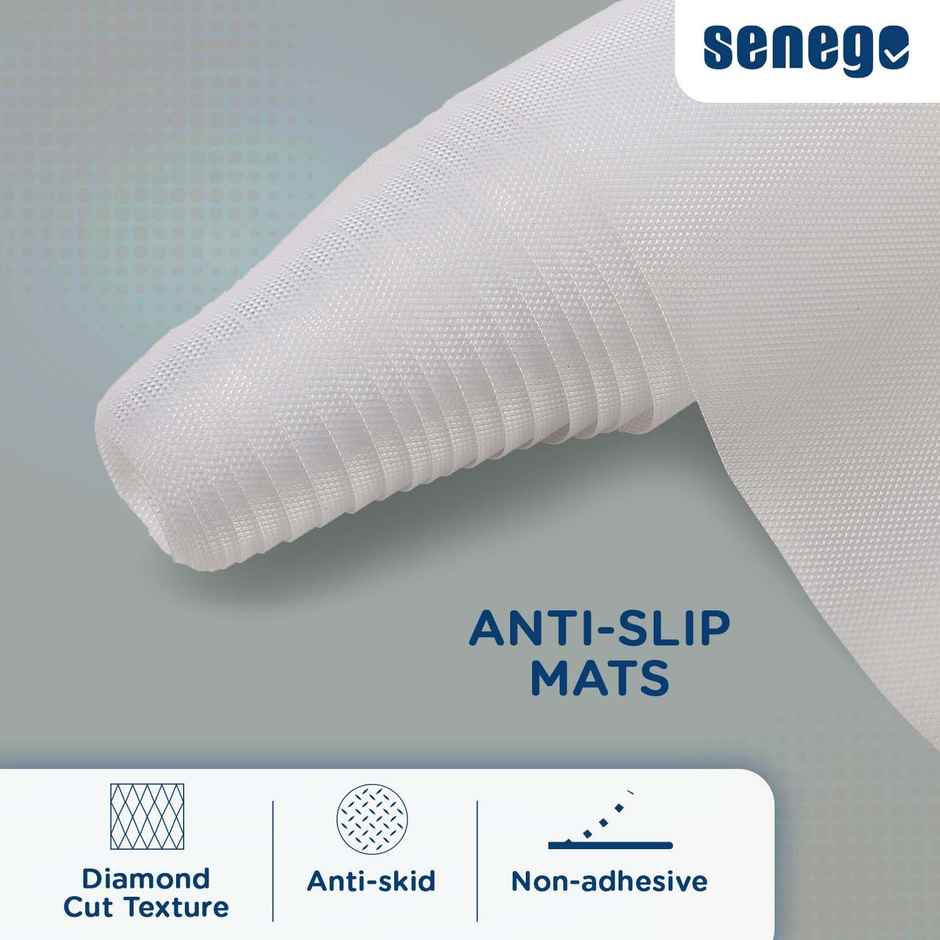 Senego Anti Slip Mat 3m, Shelf Liner Mat for Kitchen/Cupboard/Drawers/Bathroom (45 cm x 3 m), White