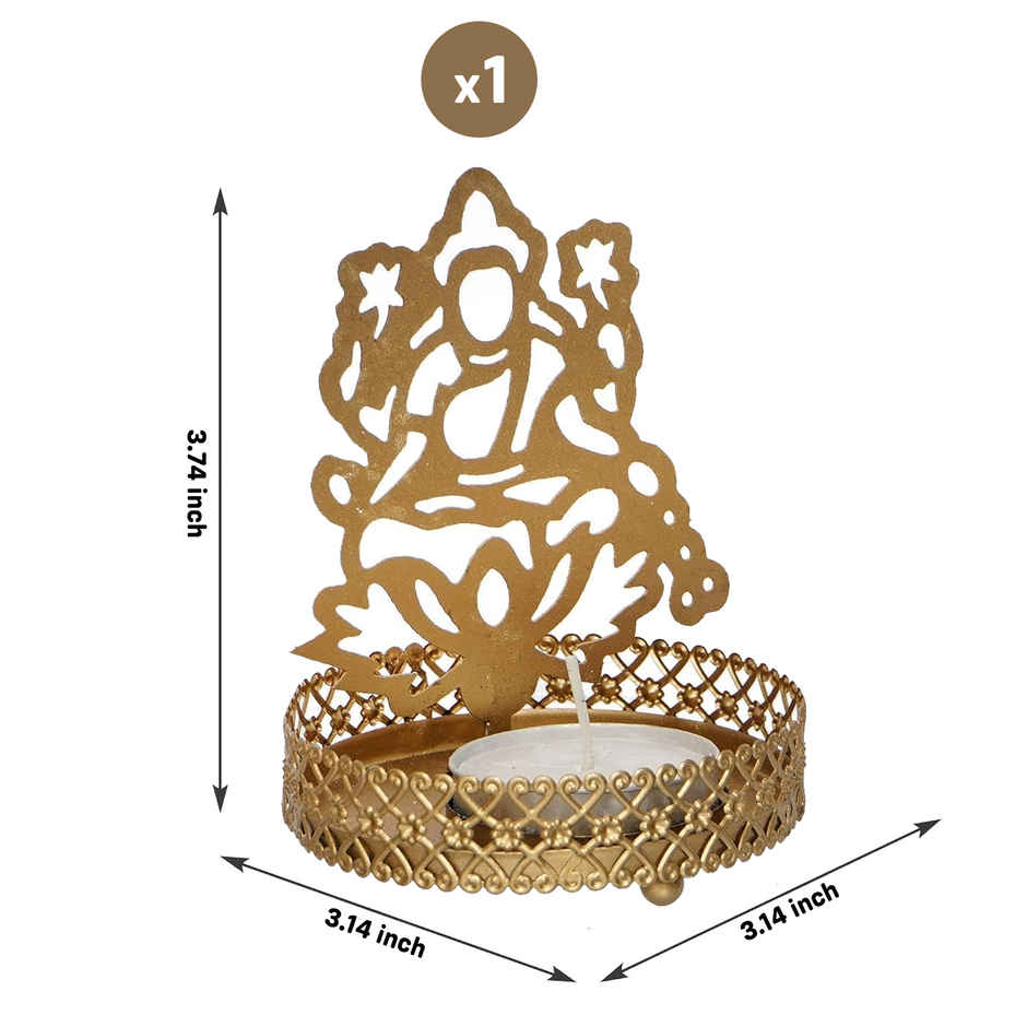 Shadow Laxmi Ji Tealight Candle Holder | Gold | Party Propz