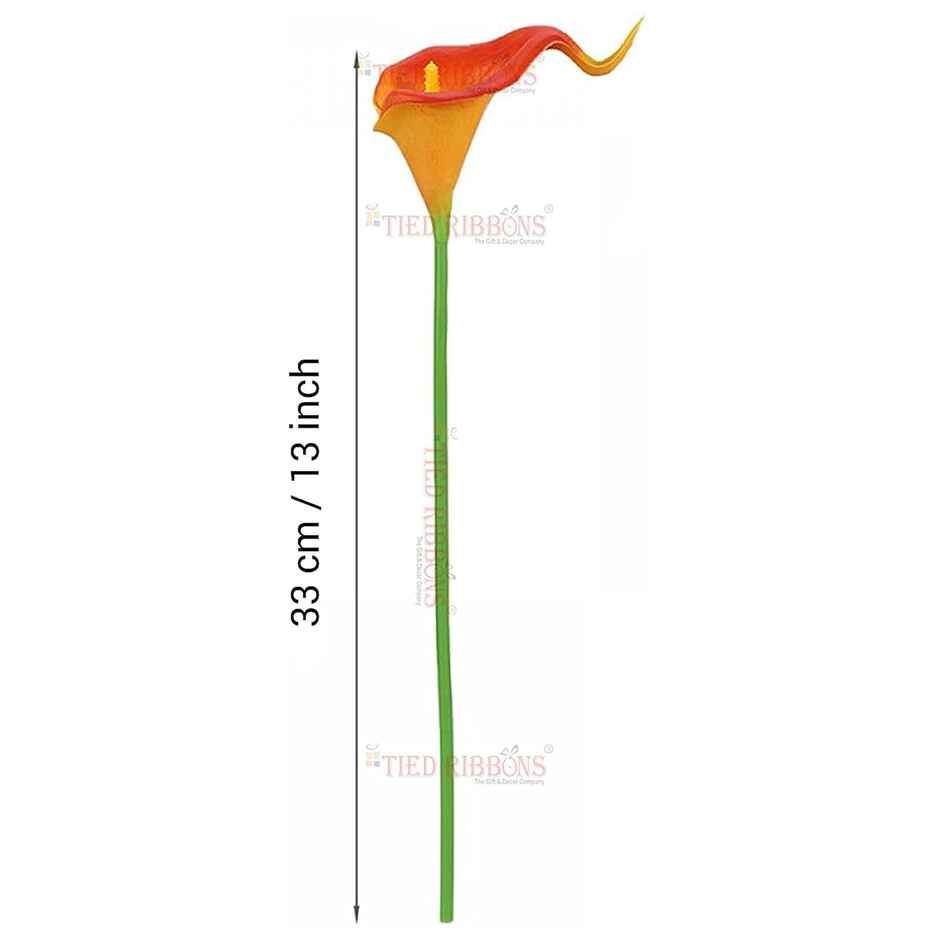 Artificial Calla Lily Flowers 10 pcs | 33 cm | Vase Not Included | Tied Ribbons