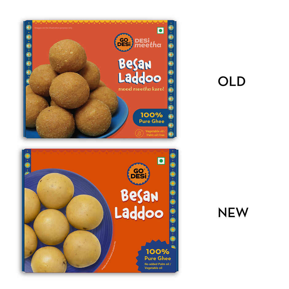 Kaju Katli Classic | Kaju Barfi | Sweets | By Go Desi (200g) & Besan Laddoo | With Ghee | Laddu | Sweets By Go Desi (180g) Combo